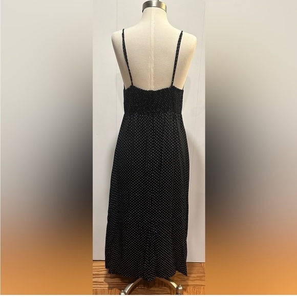 Reformation Polka Dot Montague Button Front Dress Sleeveless B&W size 12 - Picture 7 of 7